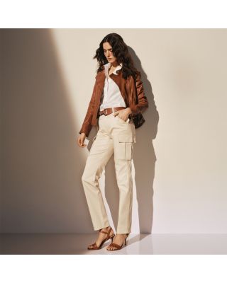 Stretch Chino Wide Leg Cropped Pants