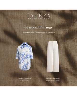 Stretch Chino Wide Leg Cropped Pants