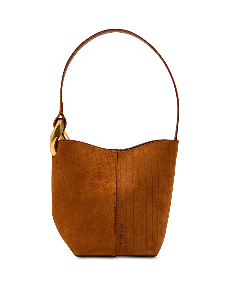 Jw Anderson J. W. Anderson The Jwa Corner Small Bucket Bag Suede In Brown