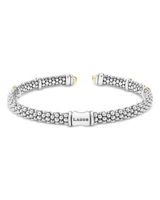 18K Yellow Gold & Sterling Silver Signature Caviar Versa Cuff Bracelet