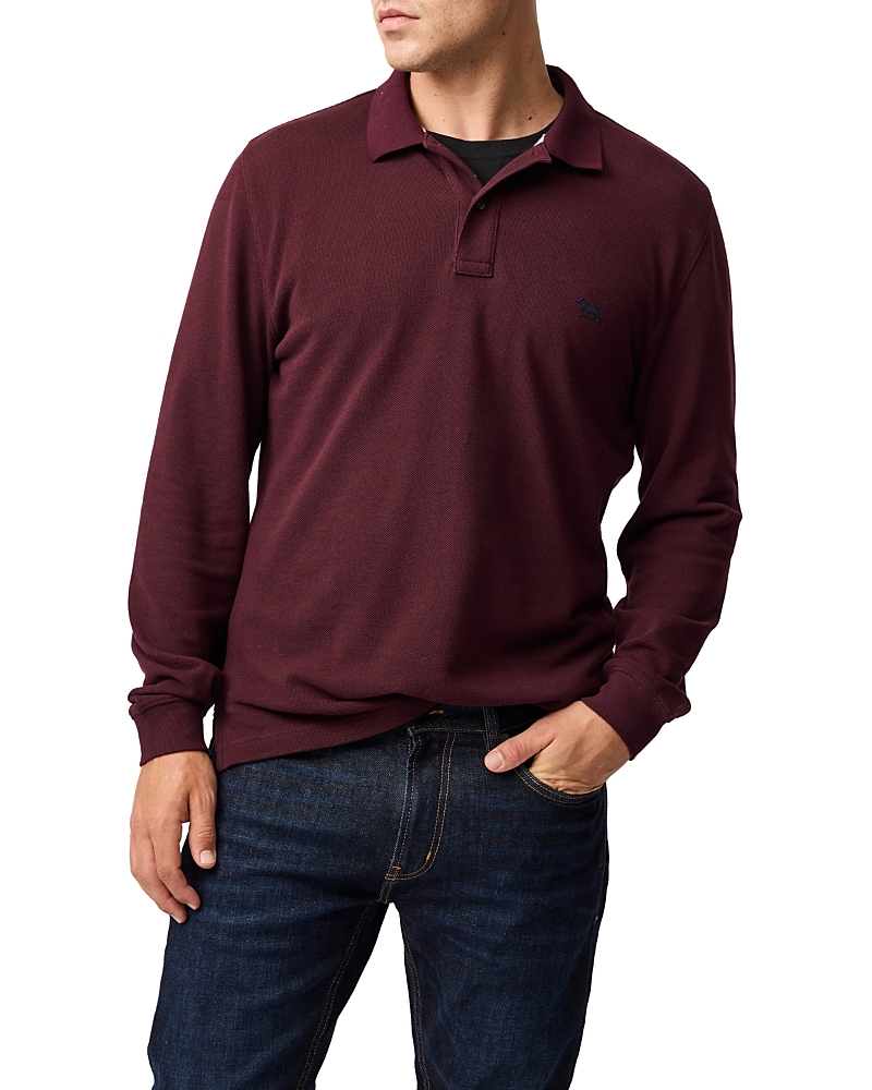 Rodd & Gunn Long Sleeve Sports Fit Gunn Polo In Burgundy