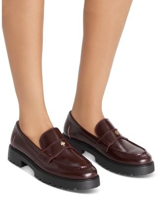 ローファー・オックスフォード Tory Burch Burgundy Leather Loafers TORY BURCH | Burgundy Women's Loafers | YOOX