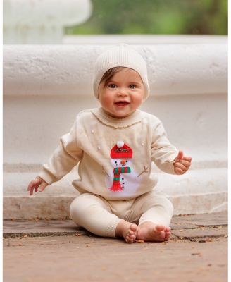 Girls' Holiday Snowman Knit Set - Baby, Little Kid