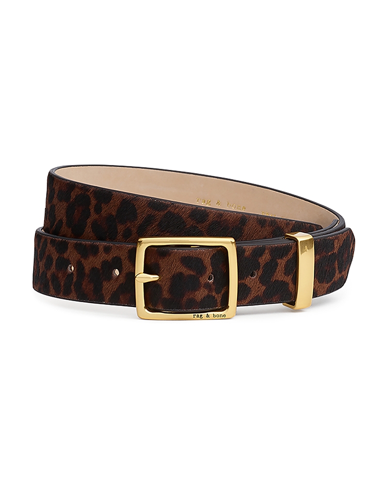 Rag & Bone X Boyfriend Genuine Calf Hair Belt In Brown