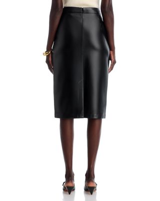 The Emberly Faux Leather Midi Skirt