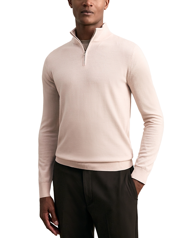 Reiss Blackhall Quarter-zip Sweater In White