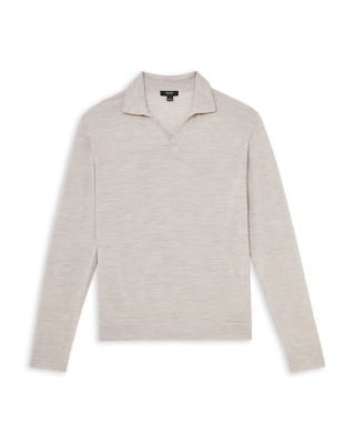 Open Collar Wool Polo Sweater