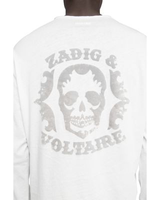 Monastir Long Sleeve Split Collar Graphic Tee