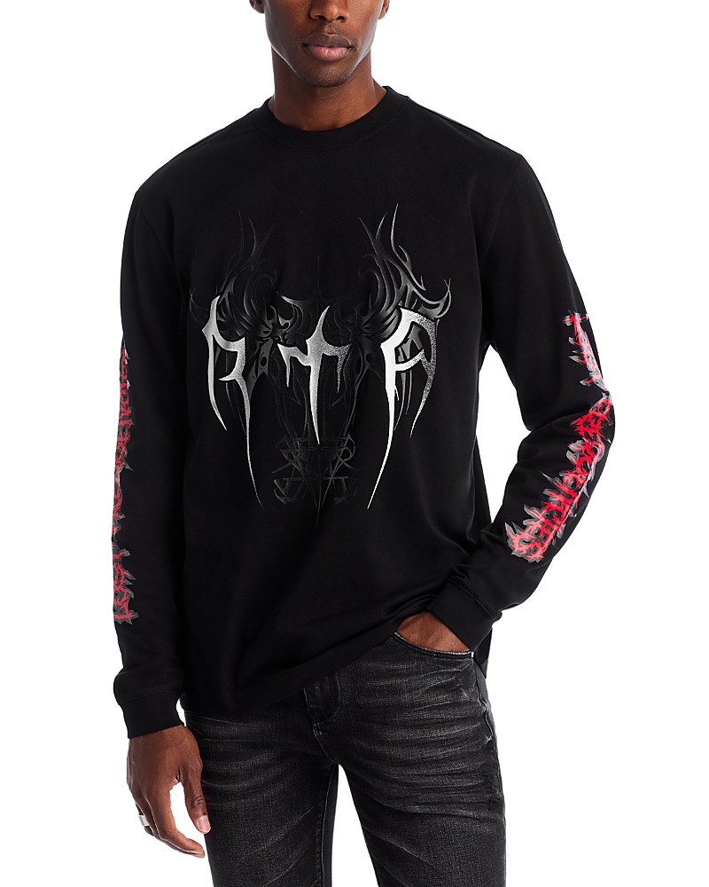 Rta Black Cyber Sigilism Long Sleeve Tee In Black