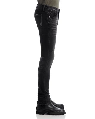 Pintuck Skinny Jeans in Graphite Fade