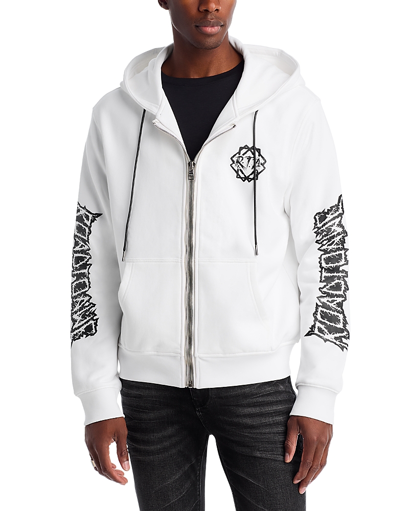 Rta Road To Awe Zip Up Hoodie In White
