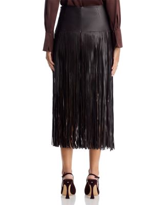 Monte Leather Fringe Skirt