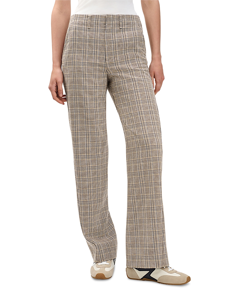 Rag & Bone Shea Plaid Wool Blend Pants In Gray