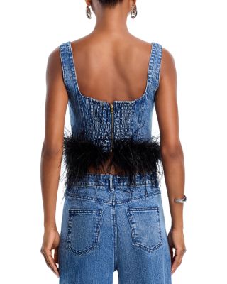 Feather Denim Cropped Top & Feather High Rise Jeans in Indigo - Exclusive