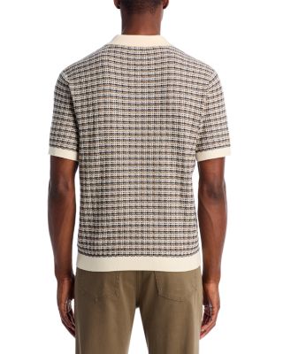 Plaid Johnny Collar Sweater Polo