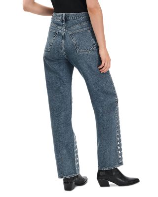 Shea High Rise Relaxed Straight Jeans in Kingston Stud