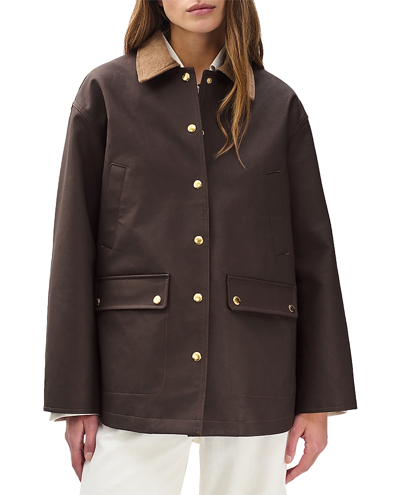 Rag & Bone Cassidy Coated Cotton Canvas Jacket In Brown
