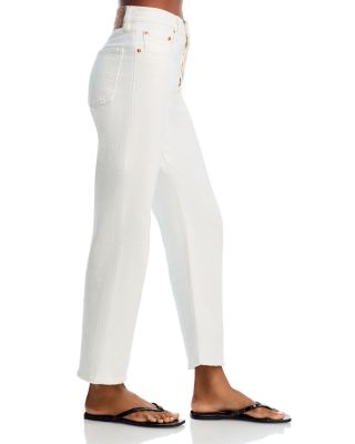 Ribcage Straight Ankle Jeans in Cloud Over