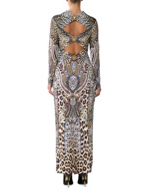 Mixed Print Open Back Dress