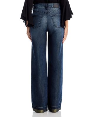 Georgia Wide Leg Metallic Jeans in Indigo