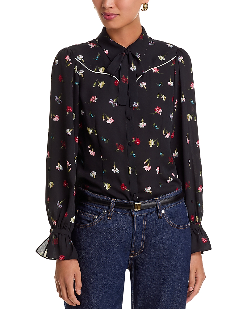 Cinq À Sept Cinq A Sept Tumbling Carnations Blouse In Black