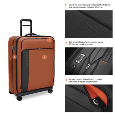 ZDX Large Expandable Spinner Checked Bag