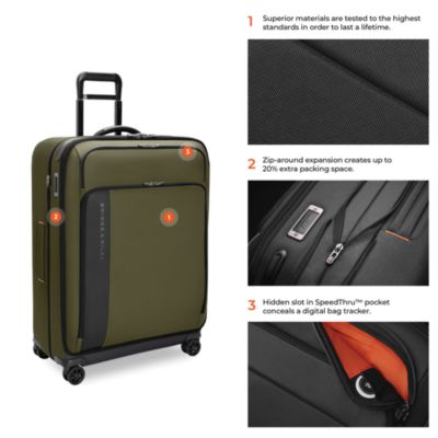 ZDX Large Expandable Spinner Checked Bag