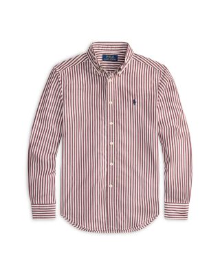Boys' Striped Cotton Poplin Shirt - Big Kid