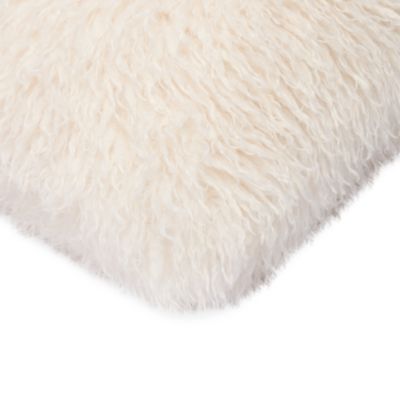 Mongolian Faux Fur Decorative Pillow, 12" x 22" - Exclusive