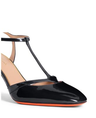  Women's Patent Leather High-Heel T-Bar Pump