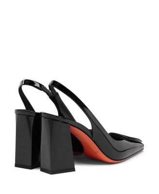Women's Patent Leather High-Heel Slingback Pumps