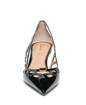 Women&#39;s Leather Mid-Heel Pump