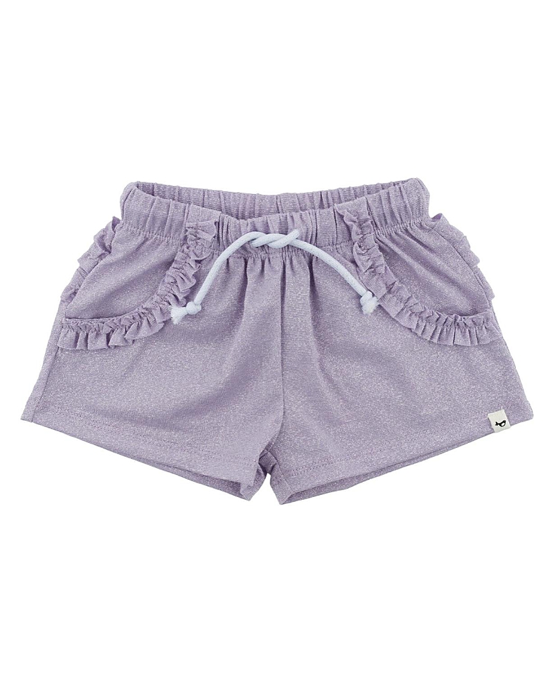 Oh Baby ! Girls' Sparkle Ruffle Pocket Lottie Short - Baby In Purple