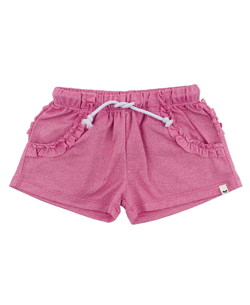 Oh Baby ! Girls' Sparkle Ruffle Pocket Lottie Short - Baby In Pink