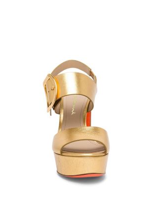  Women's Laminated Leather High-Heel Sandal