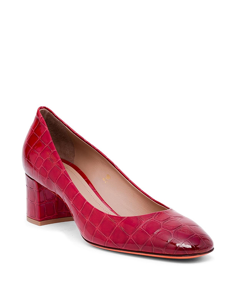 Santoni Women's Leather Low-heel Pump In Red