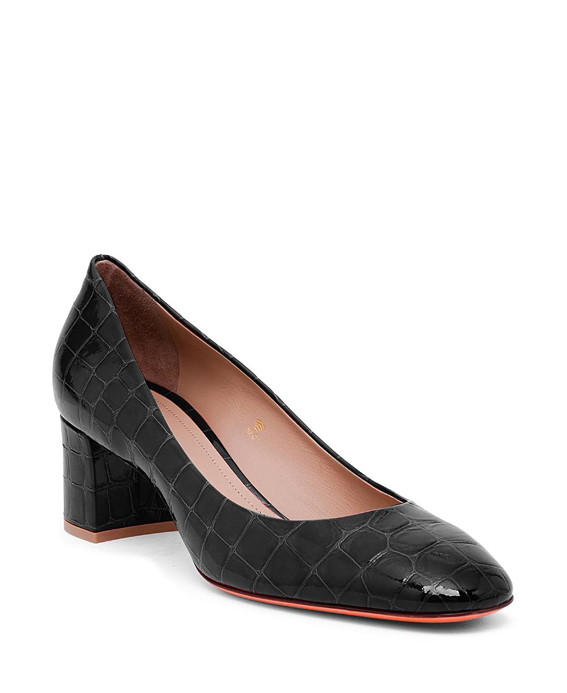 Santoni Women's Leather Low-heel Pump In Black