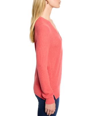 Waffle Stitch V Neck Sweater