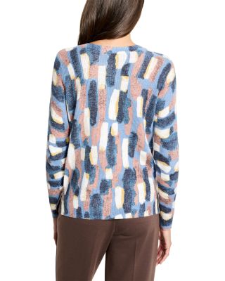 Brushstroke Waffle V Neck Sweater