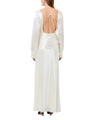 Samina Long Sleeved Shirred Gown  