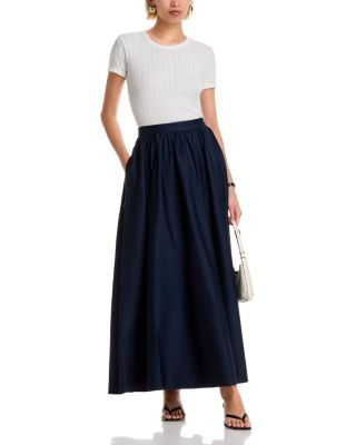 Sateen Weave Cotton Maxi Skirt