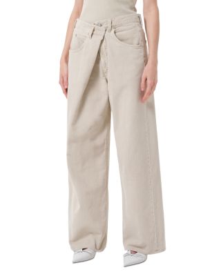 Vana Baggy Fold Jeans in Rice Grass