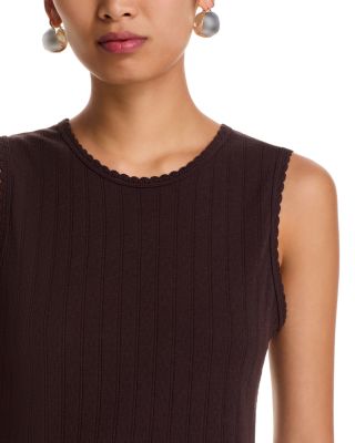 Pointelle Sleeveless Crewneck Top