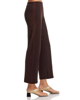 Pointelle Cropped Wide Leg Pants