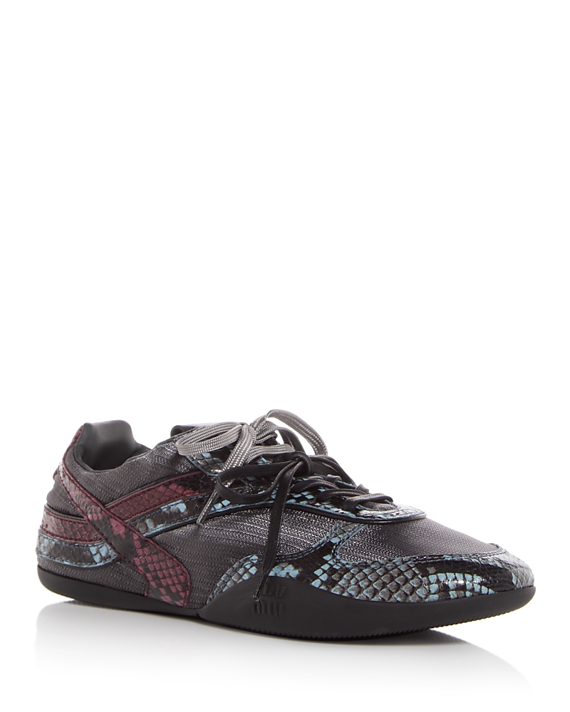 Miu Miu Women’s Snake Embossed Sneakers