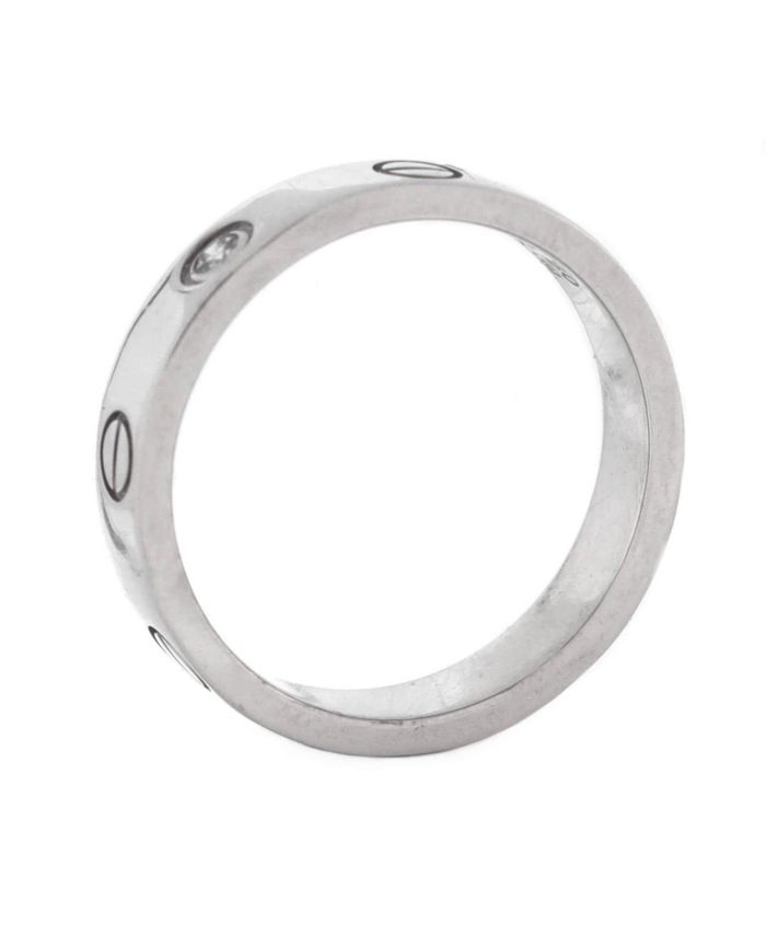 Love Wedding Band 1 Diamond Ring 18K White Gold with Diamond