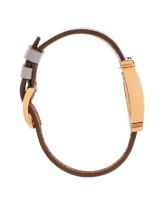 Heure H Quartz Watch in Clous de Paris Hobnail Rose Gold and Leather 21mm