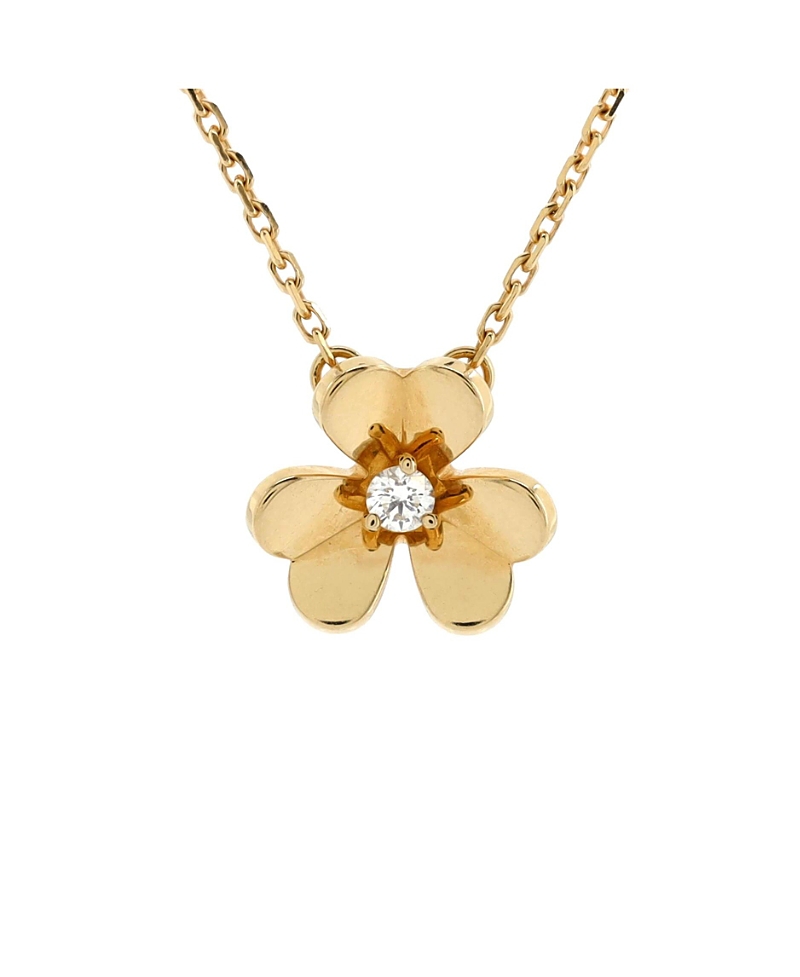 Pre-owned Pre-owned Van Cleef & Arpels Van Cleef & Arpels Mini Frivole Pendant Necklace 18k Gold And Diamond