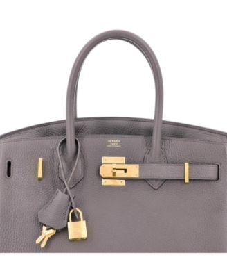 Birkin 30 Handbag Grey Togo with Gold Hardware