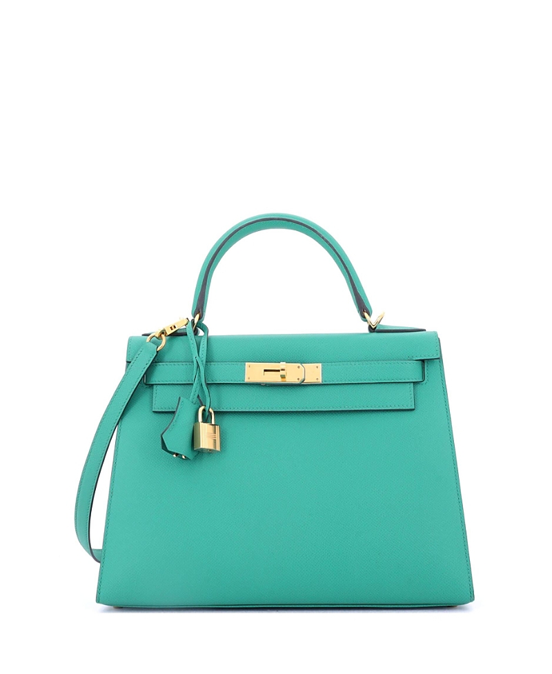 Pre-owned Pre-owned Hermes Hermes Kelly 28 Handbag Green Epsom With Gold Hardware